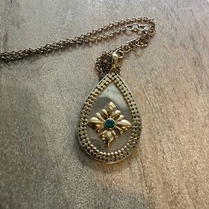 Anna Beck Gold and Silver Teardrop Pendant Necklace